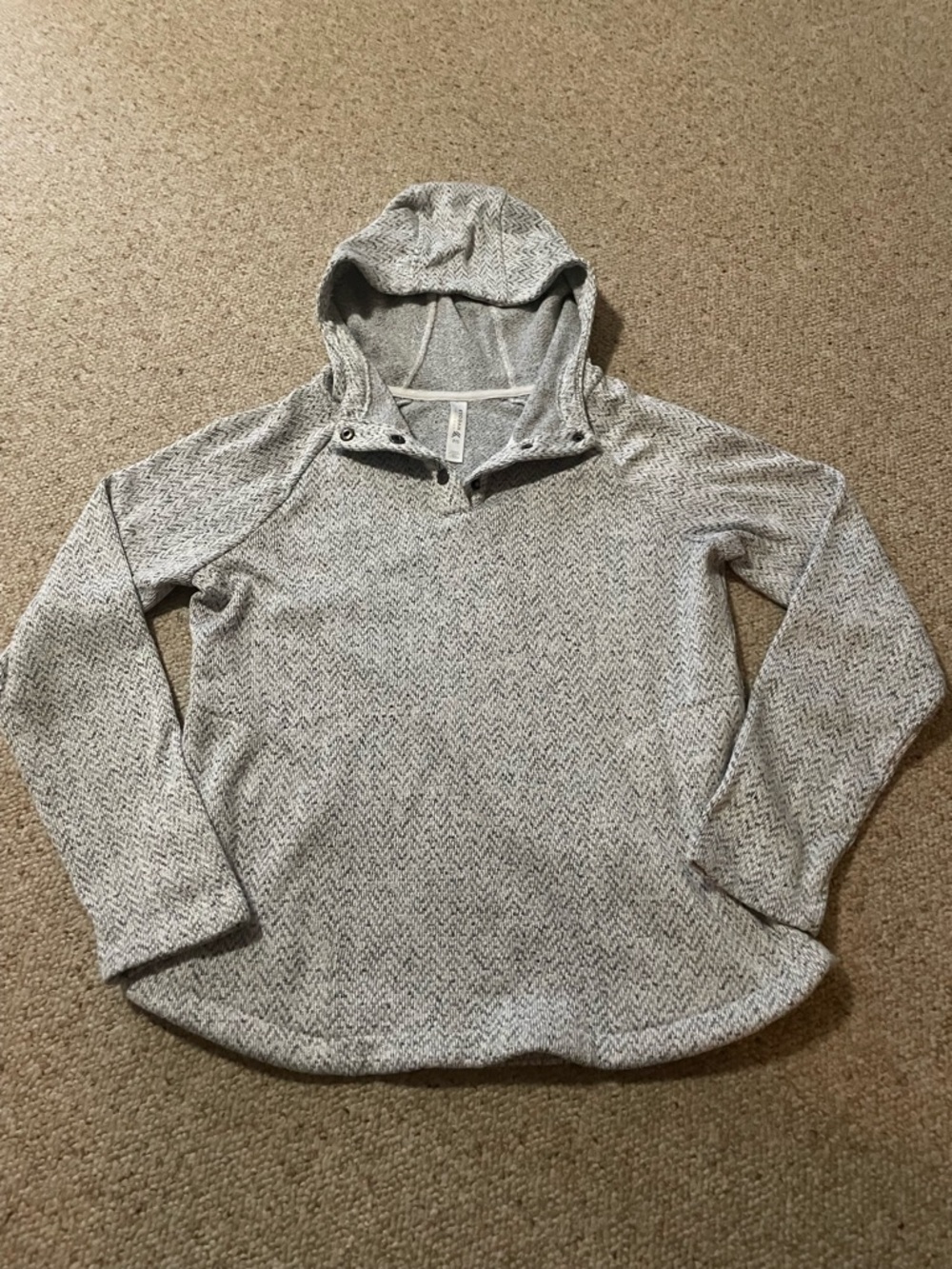 Kyodan Light Gray Hooded Snap-Neck Pullover